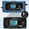 Qoltec Ładowarka 12V 15A | Prostownik z funkcją naprawy | AGM GEL       LiFePO4 | 9-stopniowe ładowanie